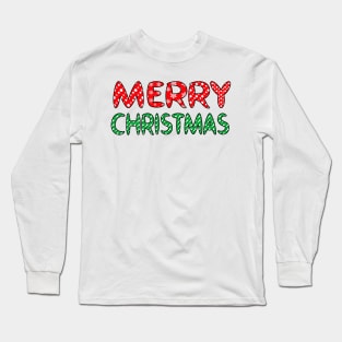 Merry Christmas Doodle Quote Design Long Sleeve T-Shirt